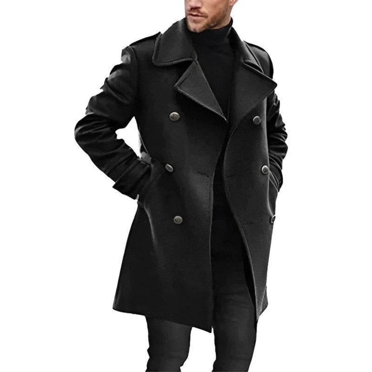 Aidan - Trench coat with lapel collar for men