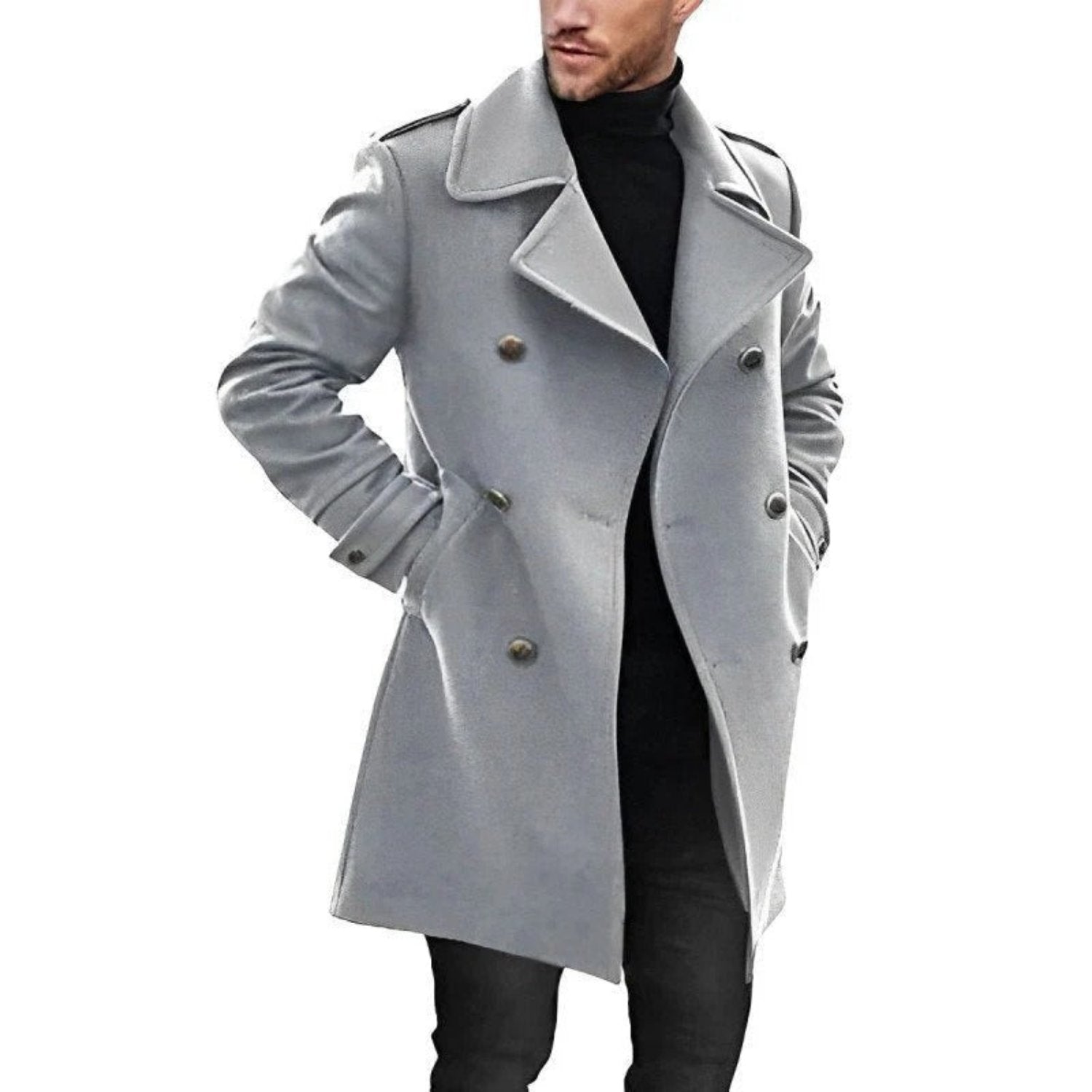 Aidan - Trench coat with lapel collar for men