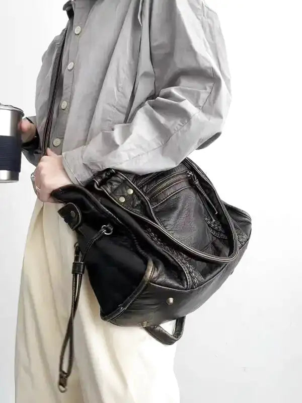 Harper - Rigid Leather Shoulder Bag