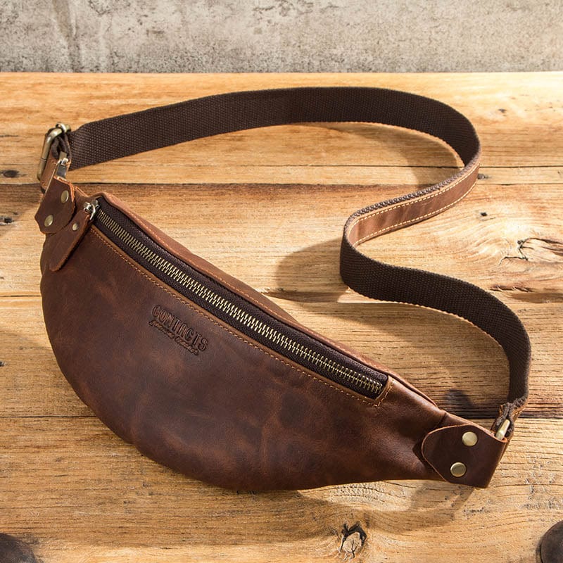 Ryan - Banana men's leather bag