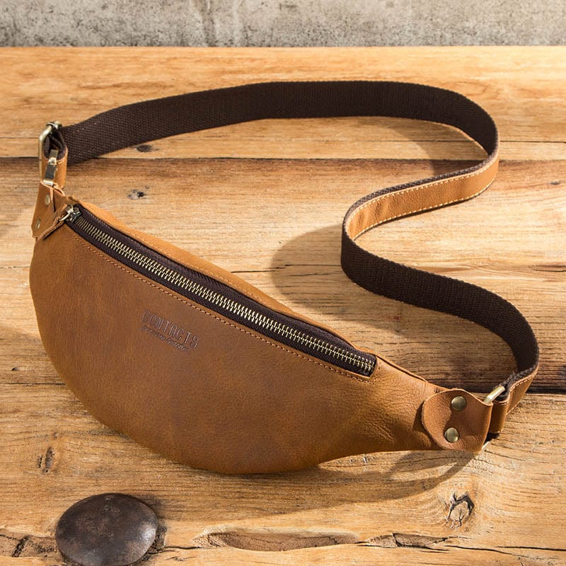 Ryan - Banana men's leather bag