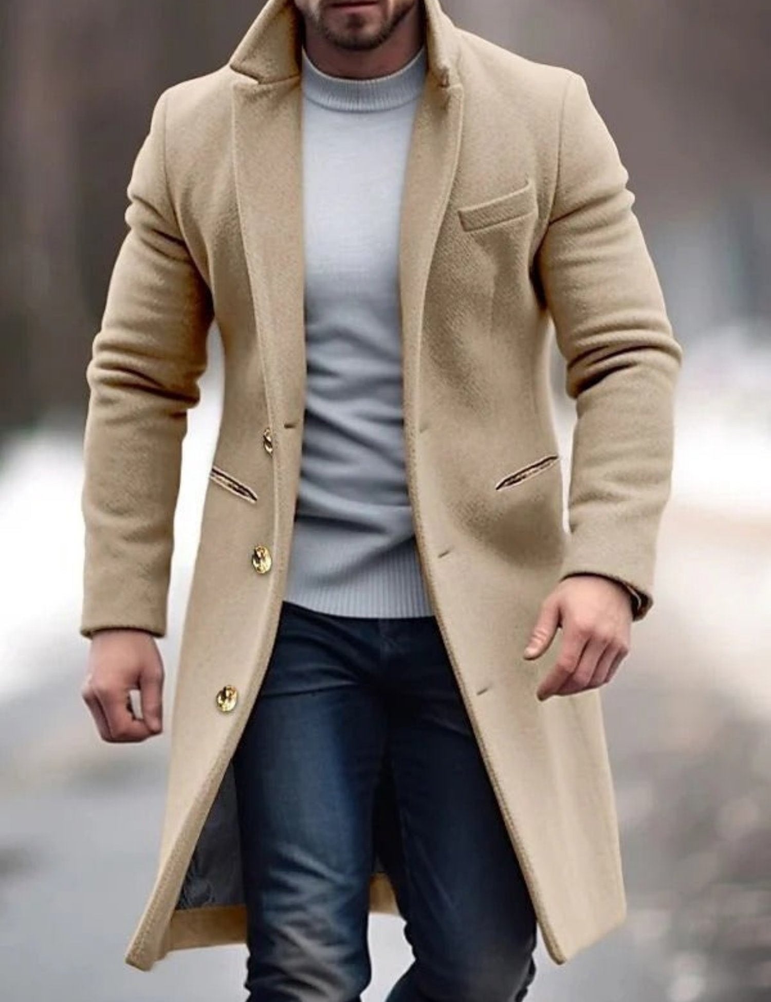 Kaden - Long Wool Coat for men