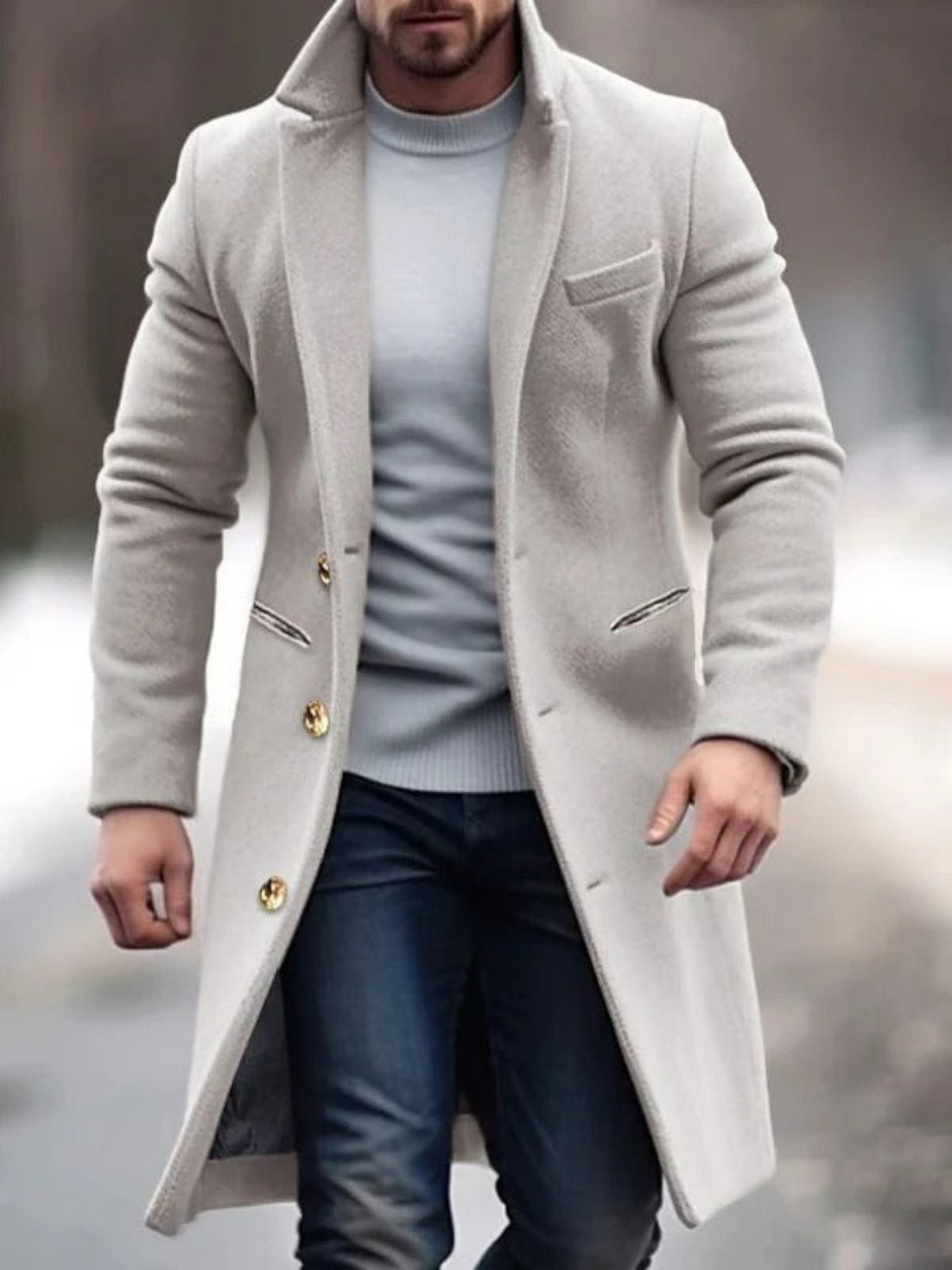 Kaden - Long Wool Coat for men