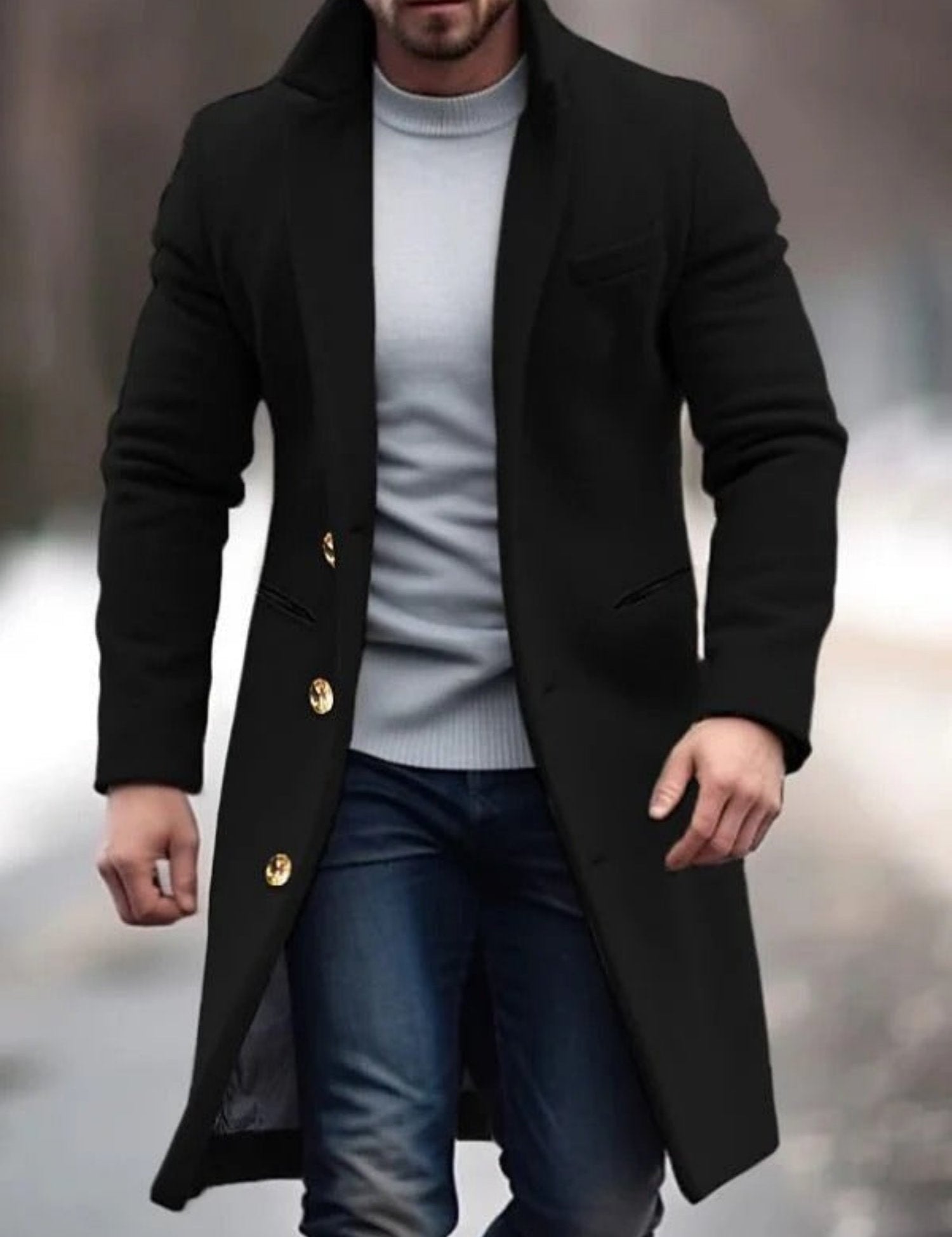 Kaden - Long Wool Coat for men