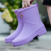 Mikaela - Women's fashionable Mid-height Waterproof rain boots