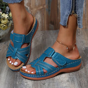 Hattie - Open-toed orthopedic leather sandals for women