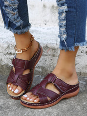 Hattie - Open-toed orthopedic leather sandals for women